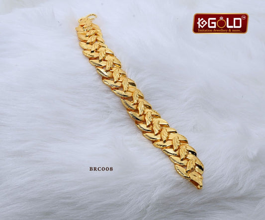 1 Gram Gold Plated Men's Bracelet with Bold Design - BRC008. 1 gram gold on 1ggold.in  