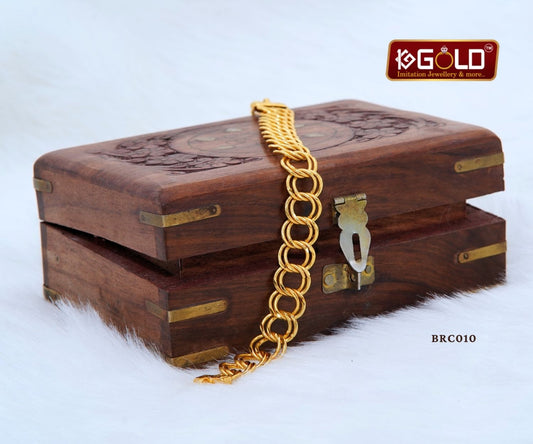 1 Gram Gold Plated Men's Bracelet with Classic Elegance and Superior Craftsmanship - BRC010. 1 gram gold on 1ggold.in  