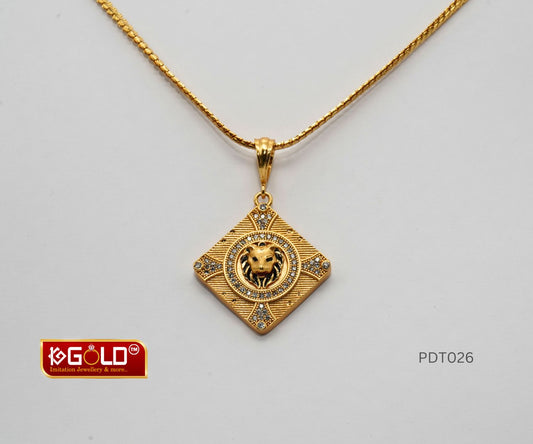  1 Gram Gold Plated Men’s Pendant with Bold Lion Face Motif -PDT026. 1 gram gold on 1ggold.in  