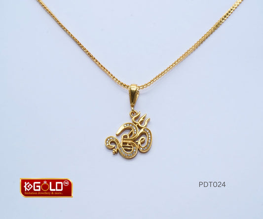 1 Gram Gold Plated Men’s Pendant with Exquisite Om Design - PDT024. 1 gram gold on 1ggold.in 