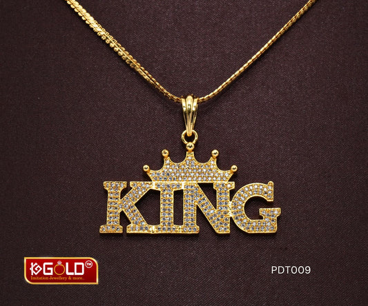 1 Gram Gold Plated Pendant for Men with Diamond King Motif - PDT009. 1 gram gold on 1ggold.in