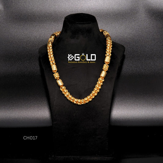 1 Gram Gold Plated Rajwadi Glittering Design Chain for Men - CH017. 1 gram gold on 1ggold.in 