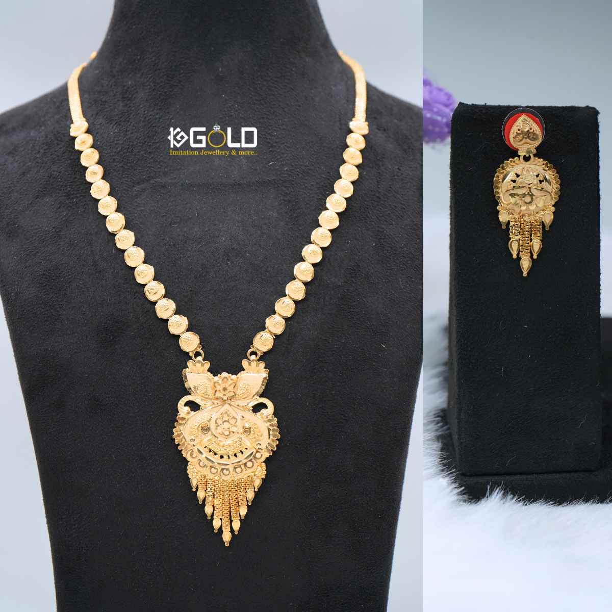 1 Gram Gold Plated Statement Necklace Set for Women -LHR005. 1 gram gold on 1ggold.in  