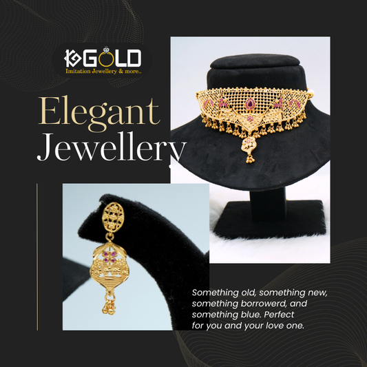 1 Gram Gold Plated Traditional Haar Choker - CHK005.  1 gram gold on 1ggold.in  