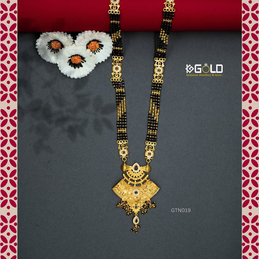 Designer Gold Plated Ganthan with Stylish Detailing for Women GTN019. one gram gold available on 1ggold.in