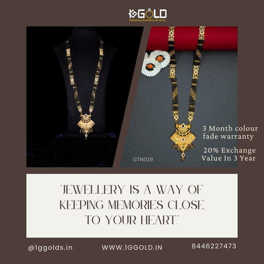 Designer Gold Plated Ganthan with Stylish Detailing for Women GTN019. one gram gold available on 1ggold.in