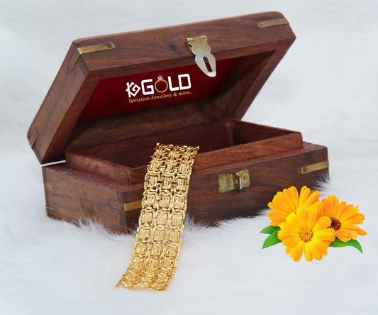 Attractive 1 Gram Gold Finished Men's Bracelet - BRC005. 1 gram gold on 1ggold.in 