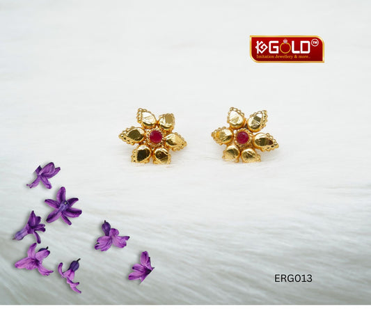 Beautiful One Gram Gold Blossom Stud Earrings - ERG013. 1ggold.in  one gram gold 