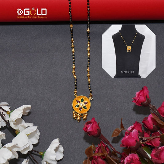 Charming Gold Plated Flower Themed Mangalsutra Set for Women MNG013. 1 gm gold on 1ggold.in