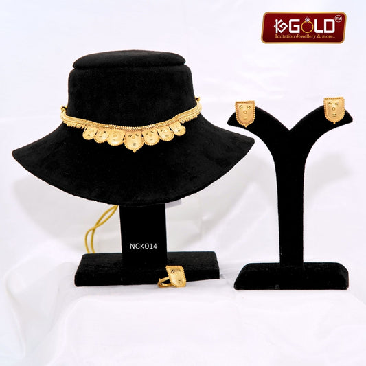 Chic One Gram Gold Plated Necklace Set with Modern Design for Women - NCK014. 1 gram gold on 1ggold.in 