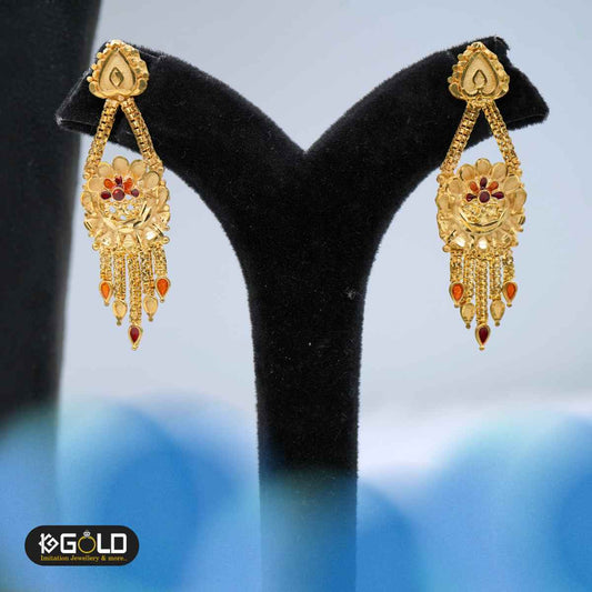 Dazzling One Gram Gold Coated Necklace Set for Women - NCK011. 1 gram gold on 1ggold.in  