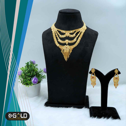 Dazzling One Gram Gold Necklace Set for Women - NCK011. 1 gram gold on 1ggold.in  