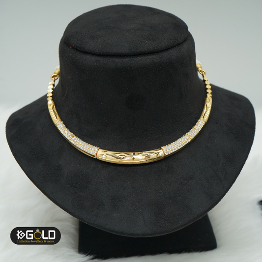 Dazzling One Gram Gold Neckwear Set - NCK003. 1 gram gold on 1ggold.in 