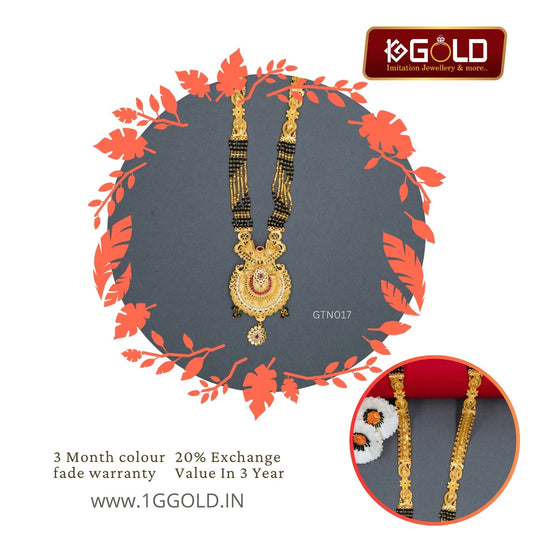 Elegant 1 Gram Gold Plated Ganthan with Enchanting Design for Women GTN017. one gram gold available on 1ggold.in