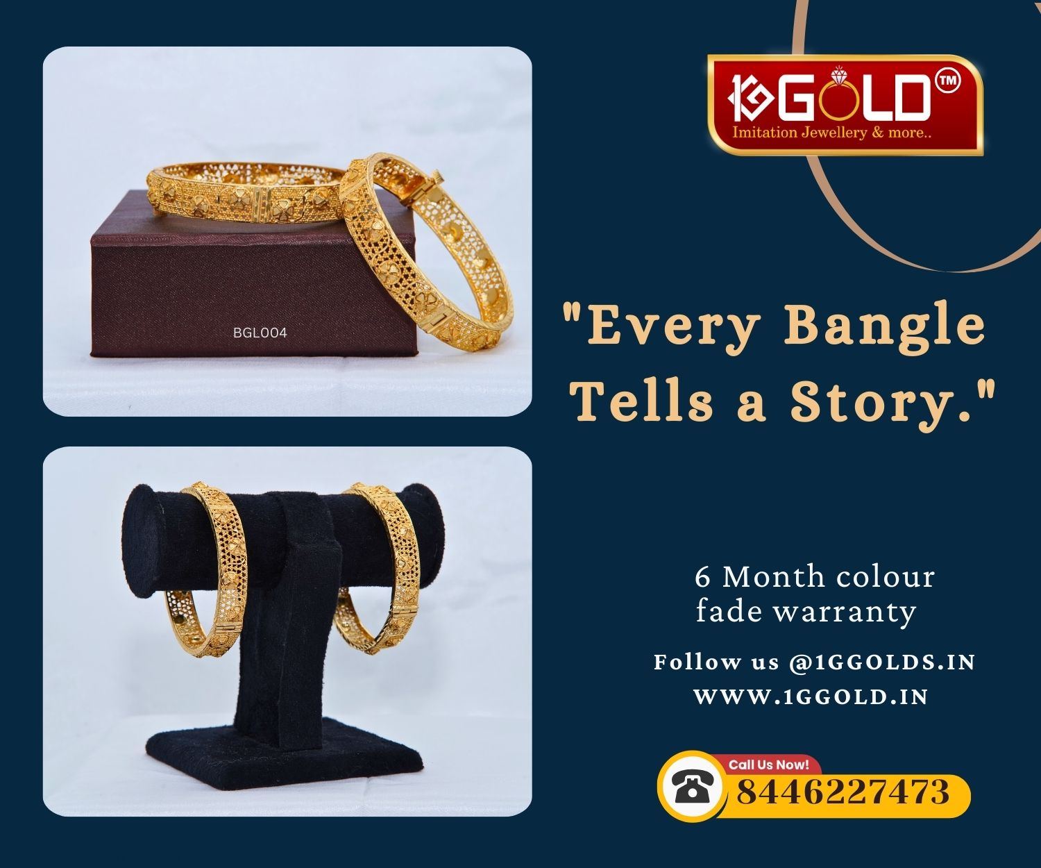 Elegant Floral Design 1 Gram Gold Bangles for Women - BGL004. 1 gram gold on 1ggold.in 
