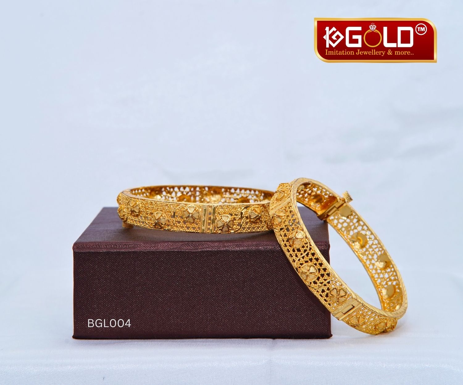 Elegant Floral Design 1 Gram Gold Coated Bangles for Women - BGL004. 1 gram gold on 1ggold.in 
