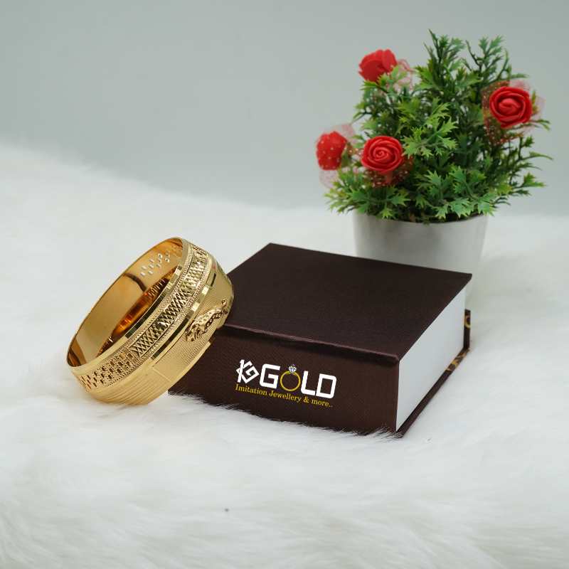 Elegant One Gram Gold Premium Grade Kada for Men - KDA005. 1 gram gold on 1ggold.in