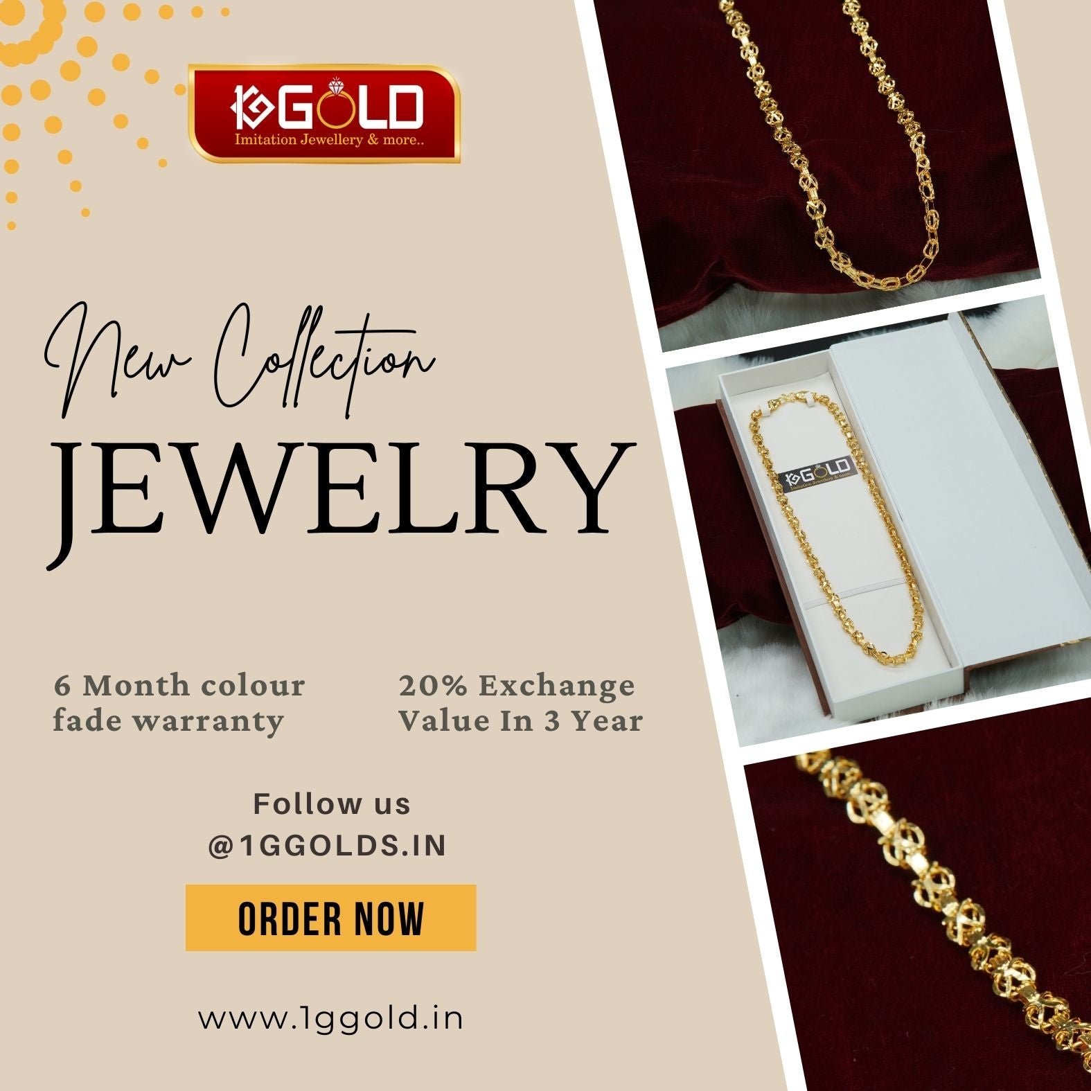Elegant Rajwadi Style 1 Gram Gold Chain for Men - CH005. 1 gram gold on 1ggold.in 
