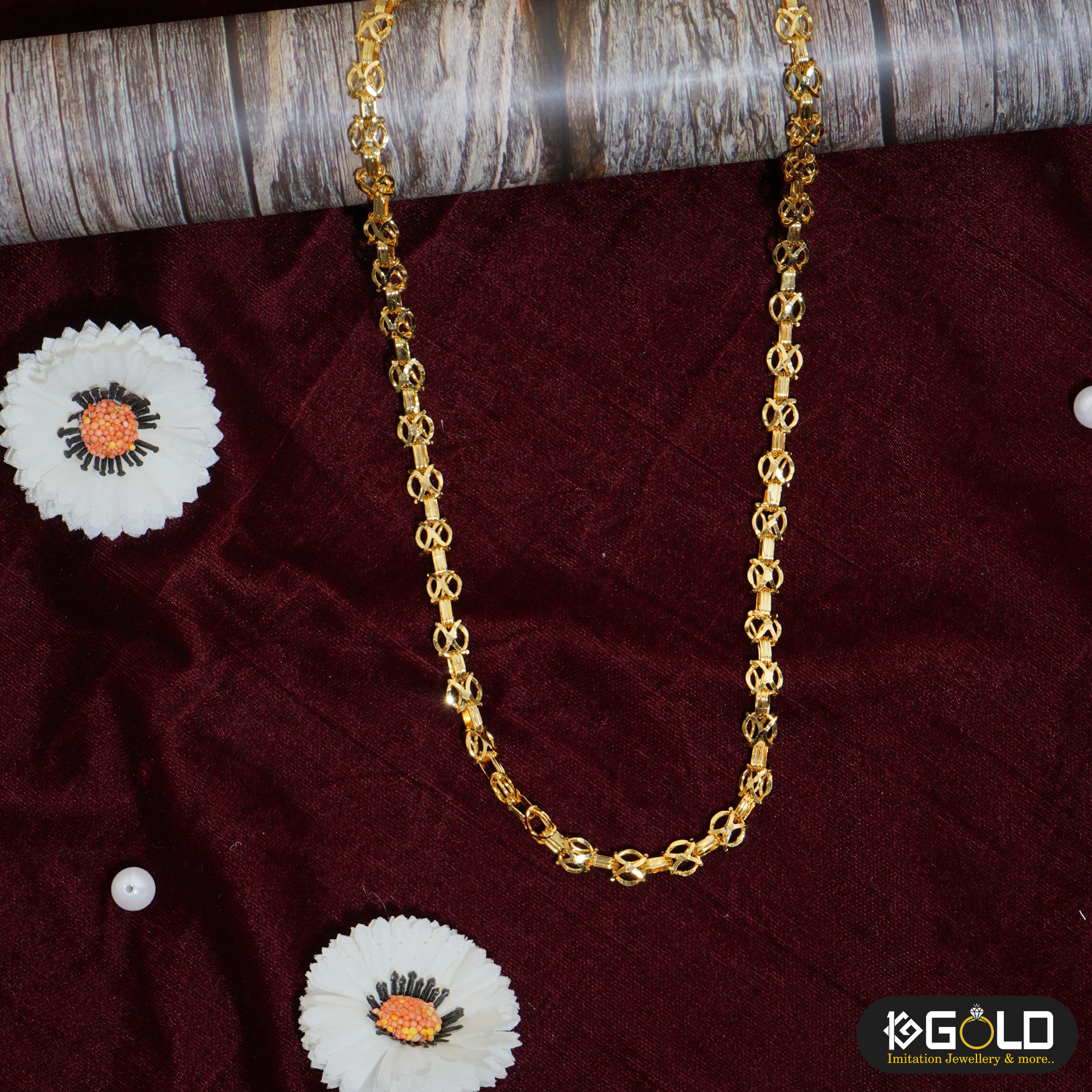 Elegant Rajwadi Style 1 Gram Gold Chain for Men - CH005. 1 gram gold on 1ggold.in 