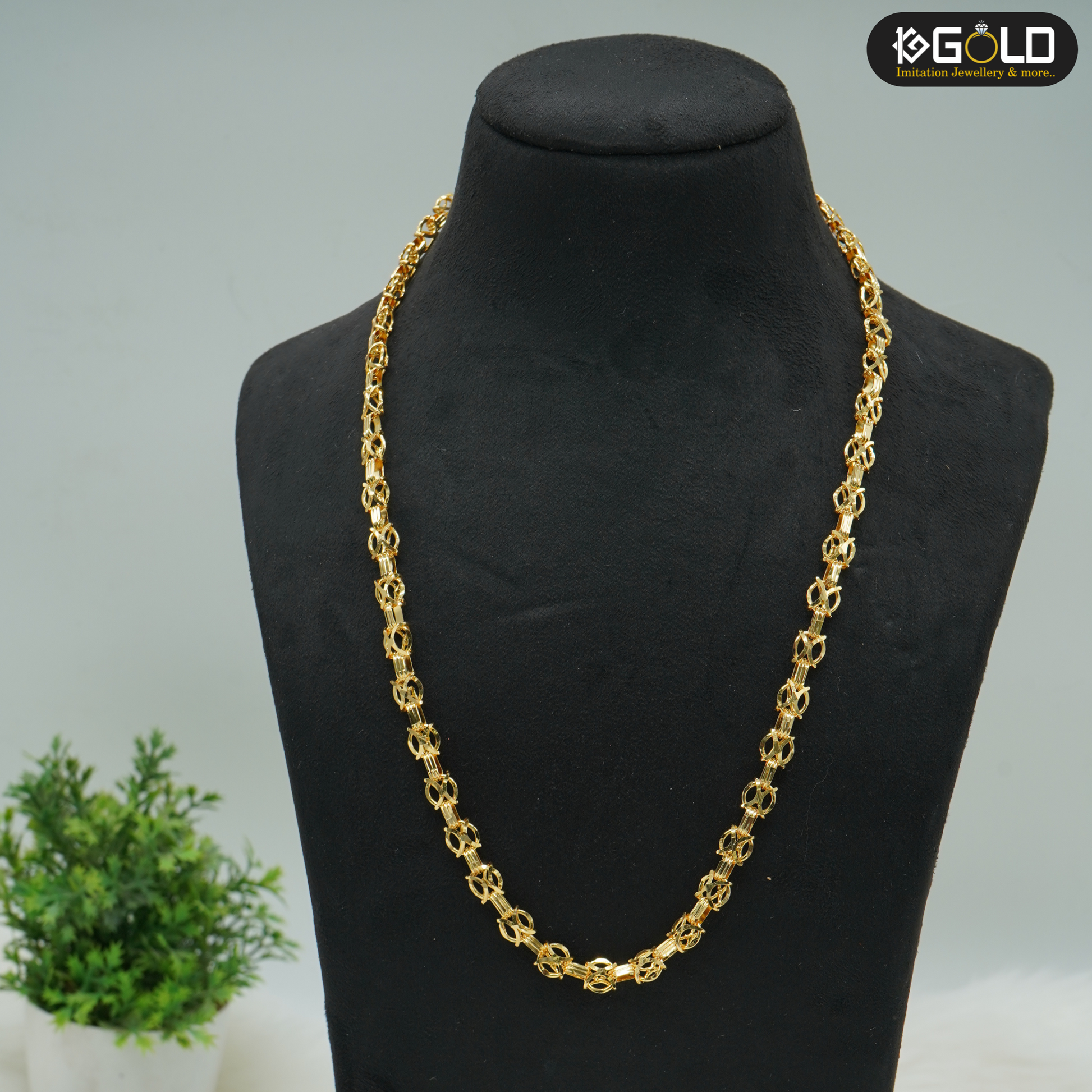 Elegant Rajwadi Style One Gram Gold Chain for Men - CH005. 1 gram gold on 1ggold.in 
