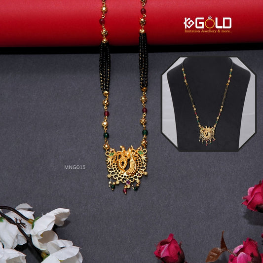 Elegantly Designed Radha Krishna Inspired 1 Gram Gold Mangalsutra for Women - MNG015. 1 gram gold on 1ggold.in  