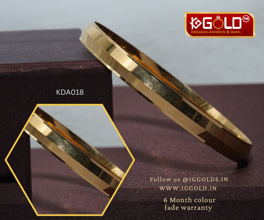Elite 1 Gram Gold Plated Punjabi KADA for Men - KDA018. 1 gram gold on 1ggold.in 