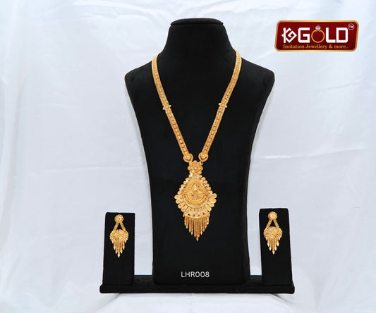 Enchanting 1 Gram Gold Coted Necklace set with a dazzling glow - LHR008. 1 gram gold on 1ggold.in 