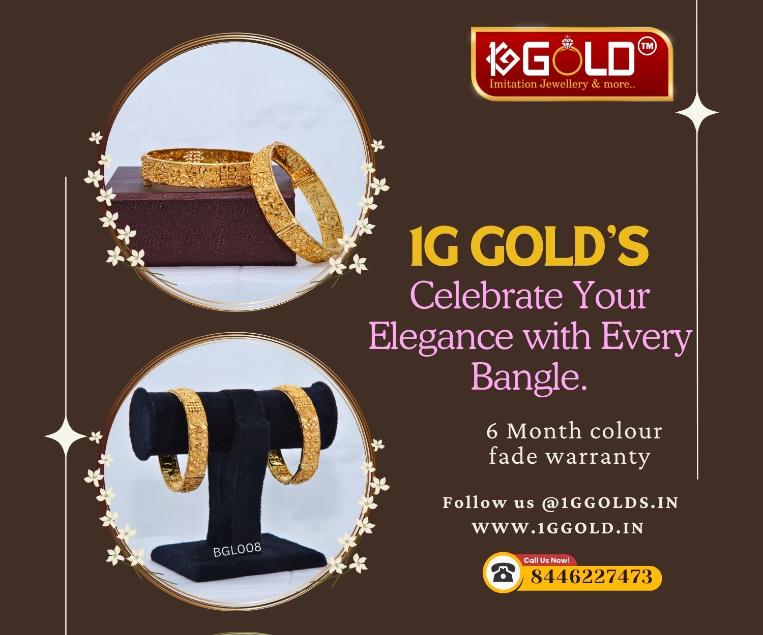 Glamorous Royal Fashion 1 Gram Gold Bangles for Women - BGL008. 1 gram gold on 1ggold.in