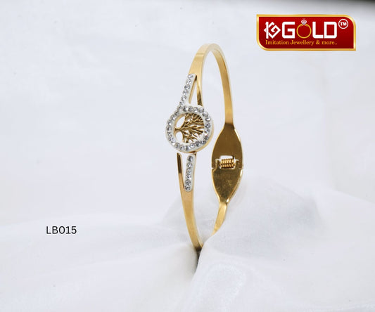 Gold Plated Bangle with Sparkling Diamonds for Her - LB015. imitation jewellary on 1ggold.in 