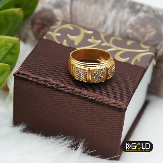 Gorgeous Ring with Sparkling Diamonds for mens - RNM010. 1 gram gold on 1ggold.in 