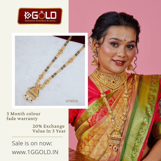 Imperial 1 Gram Gold Plated Maharashtrian Ganthan with Diamond Touches - GTN014. 1 gram gold on 1ggold.in 