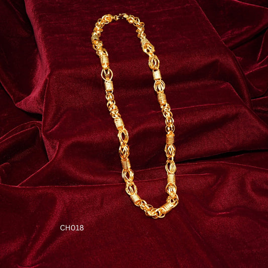 Linked Expensive looking Design High quality One Gram Gold Chain For Men - CH018. 1 gram gold on 1ggold.in 