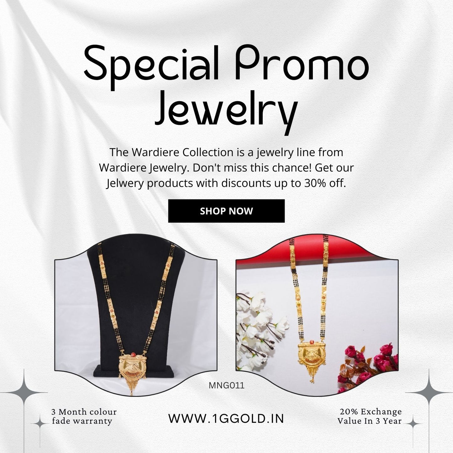 1 Gram Gold Mangalsutra with an Attractive and Exclusive Design for Women - MNG011