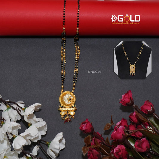 Gracefully Designed Flower Inspired 1 Gram Gold Mangalsutra Set for Women - MNG014