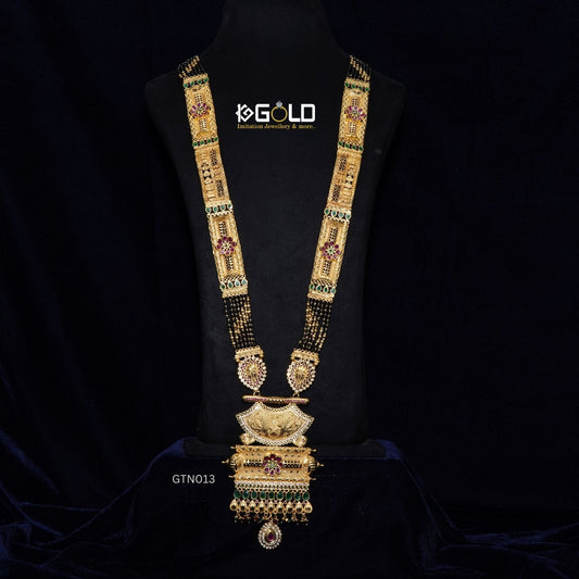 Majestic 1 Gram Gold Plated Maharashtrian Ganthan with Diamond Accents - GTN013. 1 gram gold on 1ggold.in  