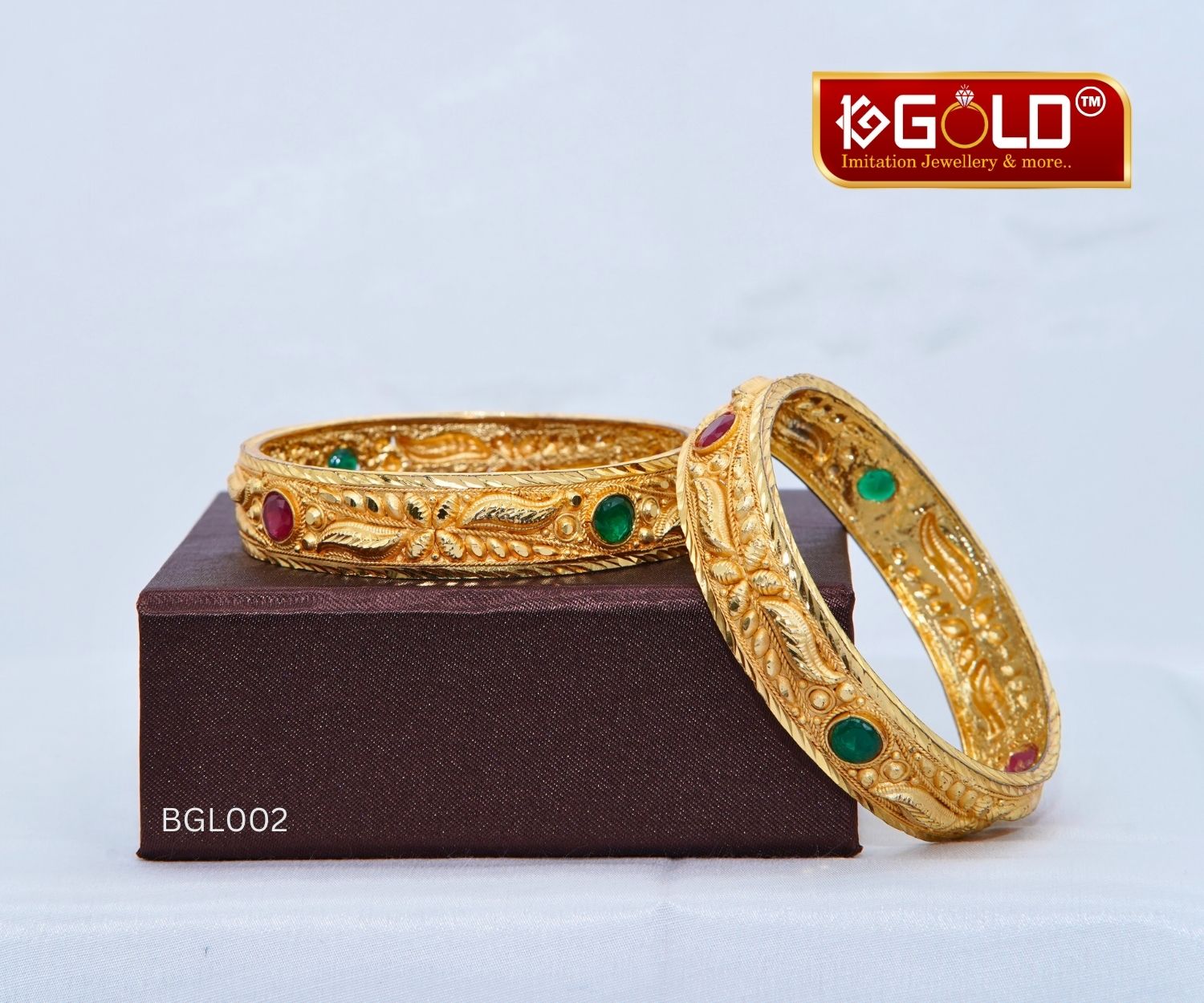 Majestic Beautiful Design 1 Gram Gold Plated Bangles for Ladies - BGL002. 1 gram gold on 1ggold.in 