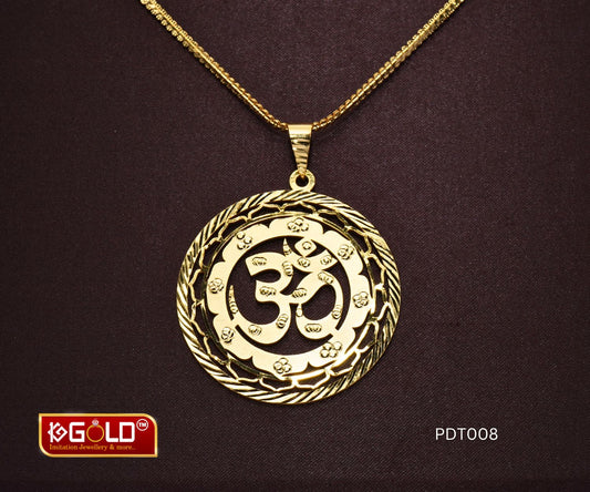 Men’s 1 Gram Gold Plated Om Pendant with Superior Design and Finish - PDT008. 1 gram gold on 1ggold.in