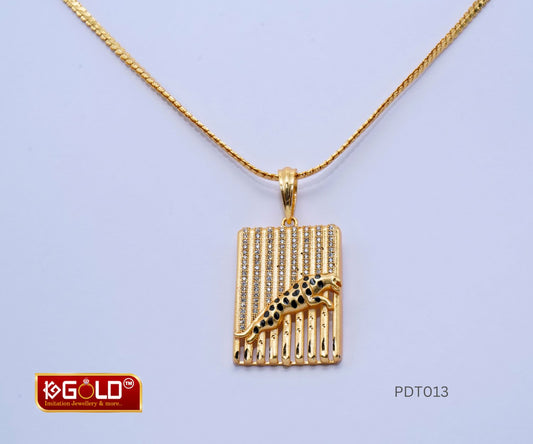 Men’s 1 Gram Gold Plated Pendant with Jaguar and Diamond Embellishment - PDT013. 1 gram gold on 1ggold.in