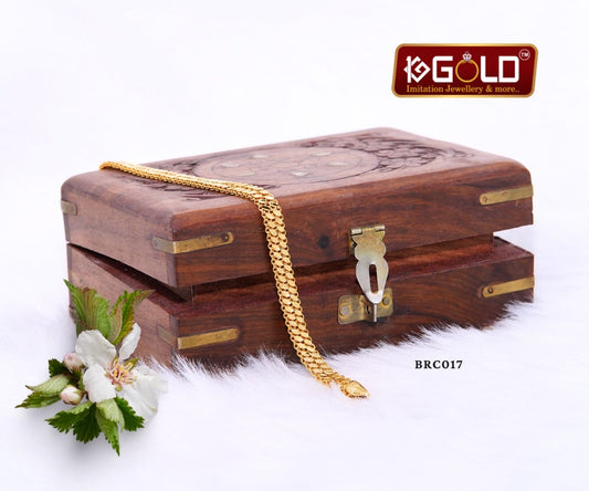 Men’s High Quality One Gram Gold Bracelet with Distinctive Link Design - BRC017. 1 gram gold on 1ggold.in 