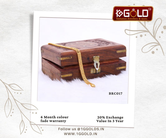 Men’s High Quality One Gram Gold Plated Bracelet with Distinctive Link Design - BRC017. 1 gram gold on 1ggold.in 