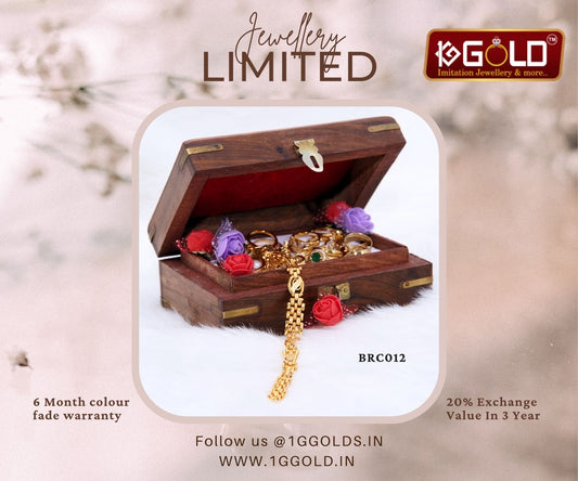 Men's One Gram Gold Plated Bracelet with Sculpted Style - BRC012. 1 gram gold on 1ggold.in  