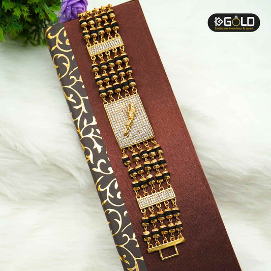 Men’s One Gram Gold Plated Rudraksha Bracelet with Regal Jaguar Design - BRC002. 1 gram gold on 1ggold.in  