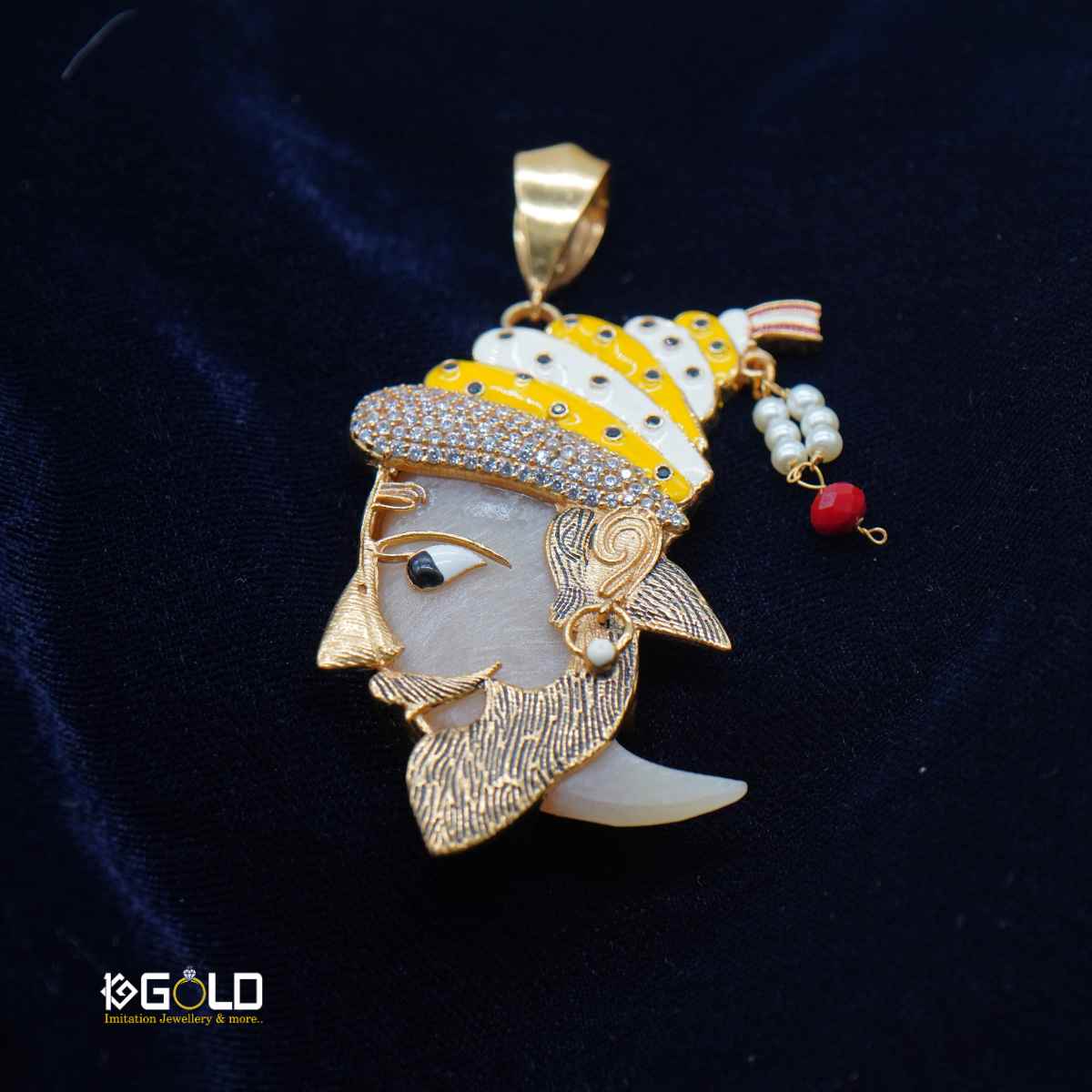 Men’s Shivaji Maharaj Decorative Pendant - PDT002. 1 gram gold on 1ggold.in  
