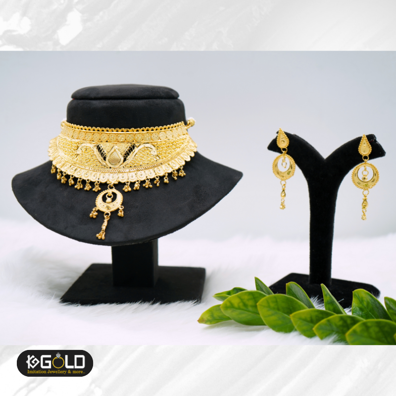 One Gm Gold Choker Necklace for Women - CHK003. 1 gram gold on 1ggold.in  