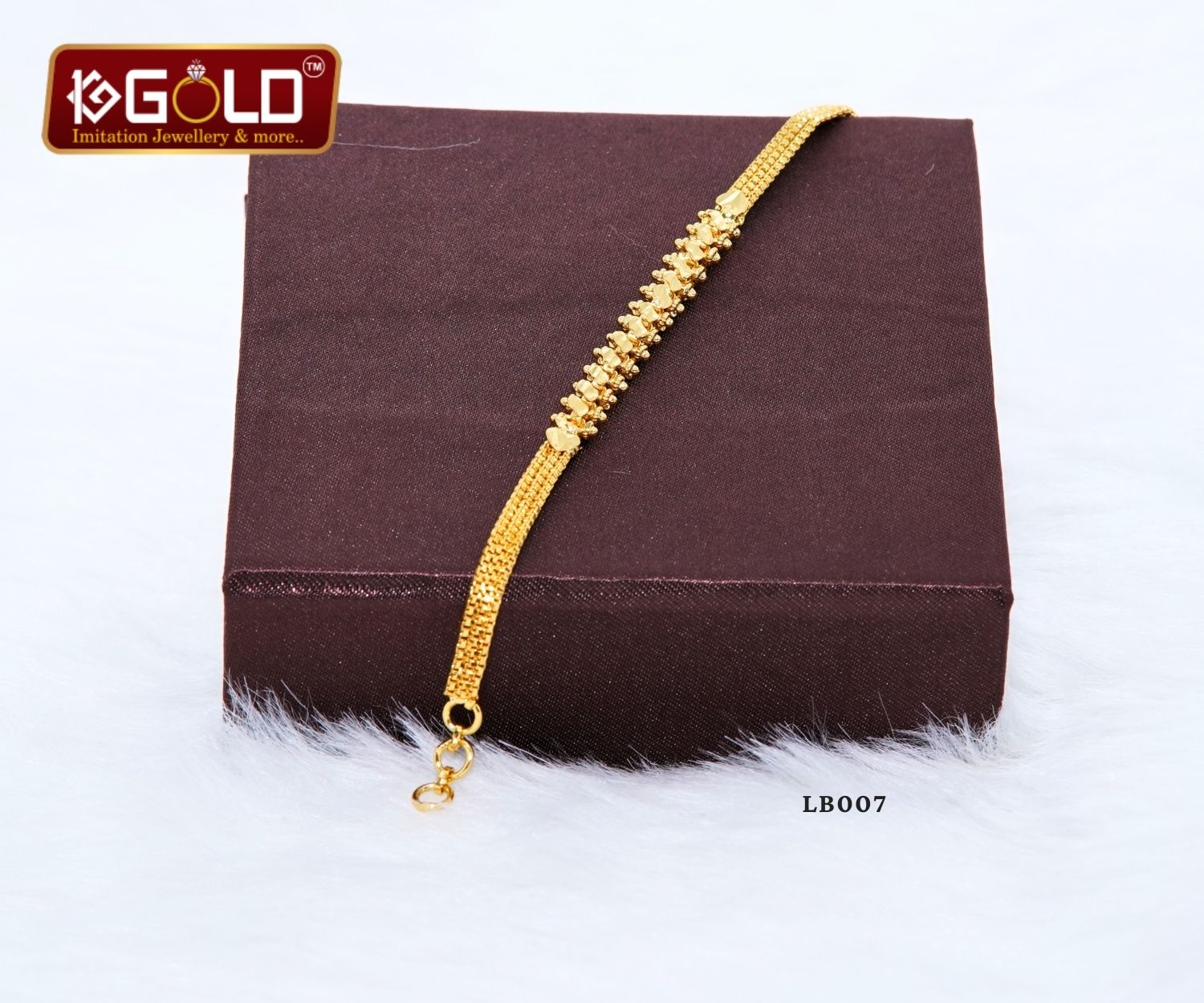 One Gram Gold Fashion Bracelet with Sparkling Accents for Her - LB007. 1 gram gold on 1ggold.in  