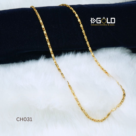 One Gram Gold Forming Pipe Sophisticated Design Gold Plated Chain - CH031. 1 gram gold on 1ggold.in 