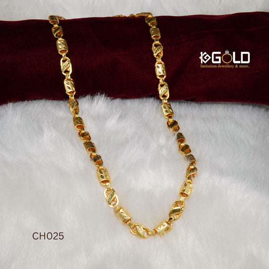 One Gram Gold Nawabi Best Quality Durable Design Chain for Men - CH025. 1 gram gold on 1ggold.in 