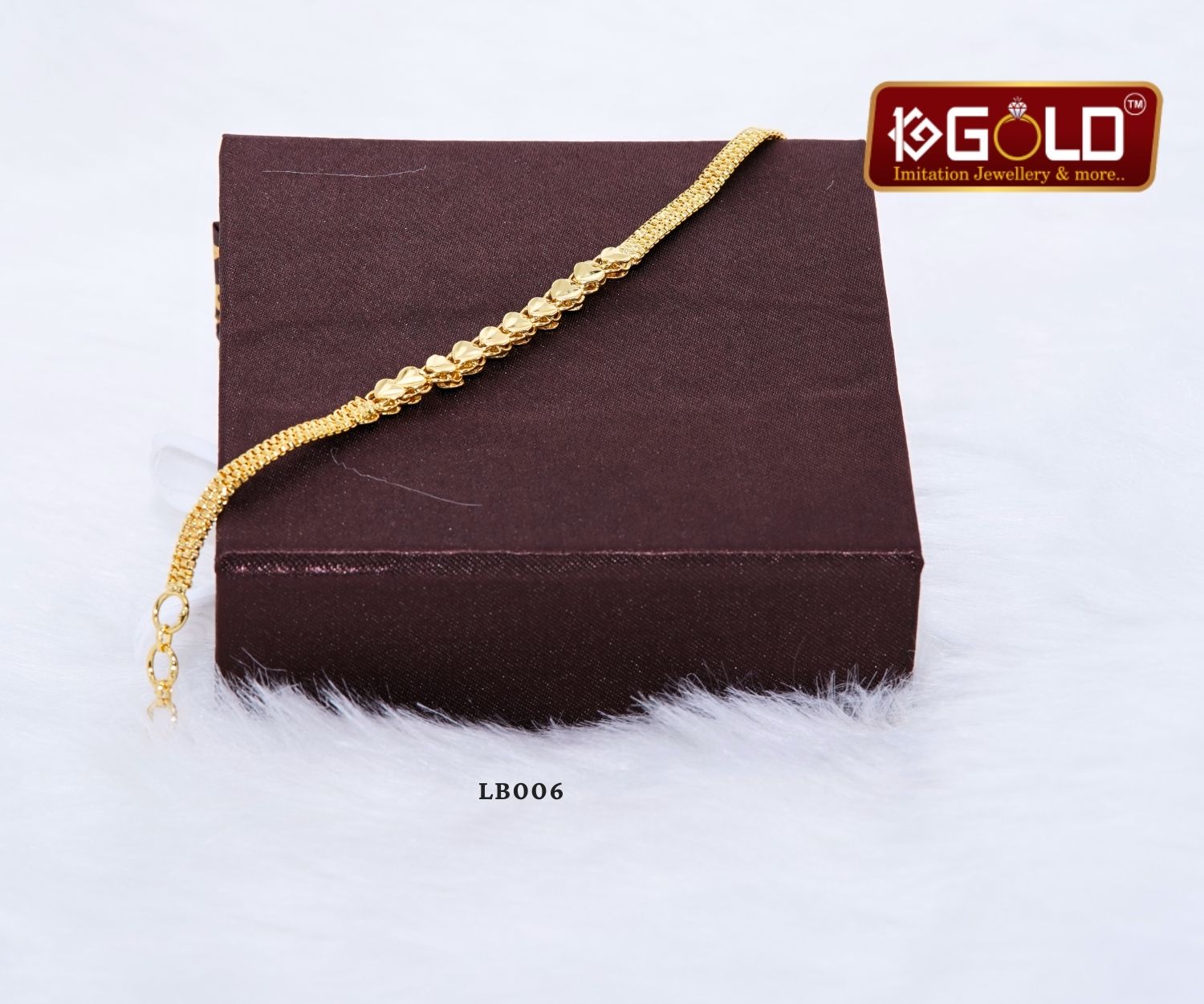 One Gram Gold Plated Bracelet with Sparkling Fashion Design for Ladies - LB006. 1 gram gold on 1ggold.in 