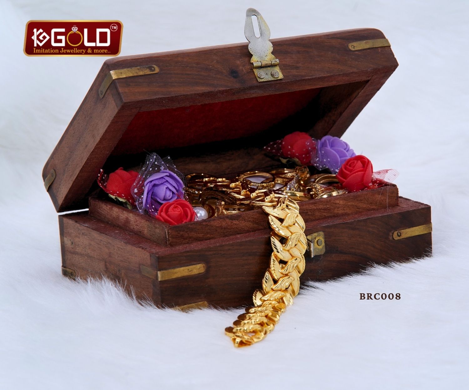 One Gram Gold Plated Men's Bracelet with Bold Design - BRC008. 1 gram gold on 1ggold.in  