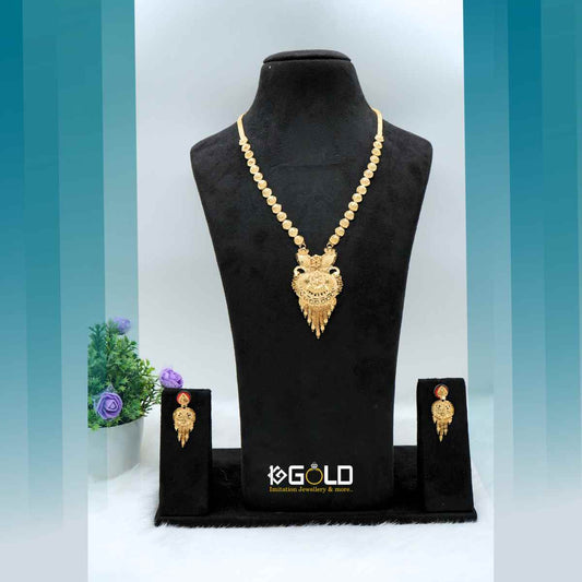 One Gram Gold Plated Statement Necklace Set for Women -LHR005. 1 gram gold on 1ggold.in  